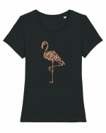 Flower Flamingo Tricou mânecă scurtă guler larg fitted Damă Expresser