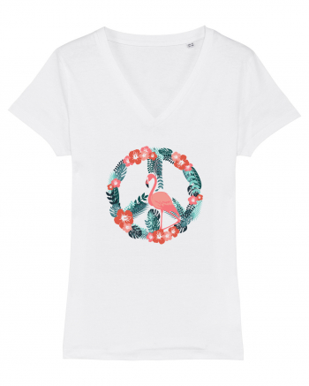 Peace Flamingo White