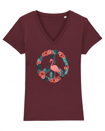 Peace Flamingo Burgundy