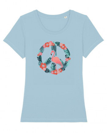 Peace Flamingo Sky Blue