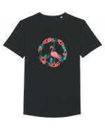 Peace Flamingo Tricou mânecă scurtă guler larg Bărbat Skater