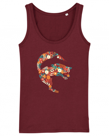 Fox Flower Dolphin Burgundy