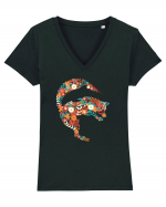 Fox Flower Dolphin Tricou mânecă scurtă guler V Damă Evoker