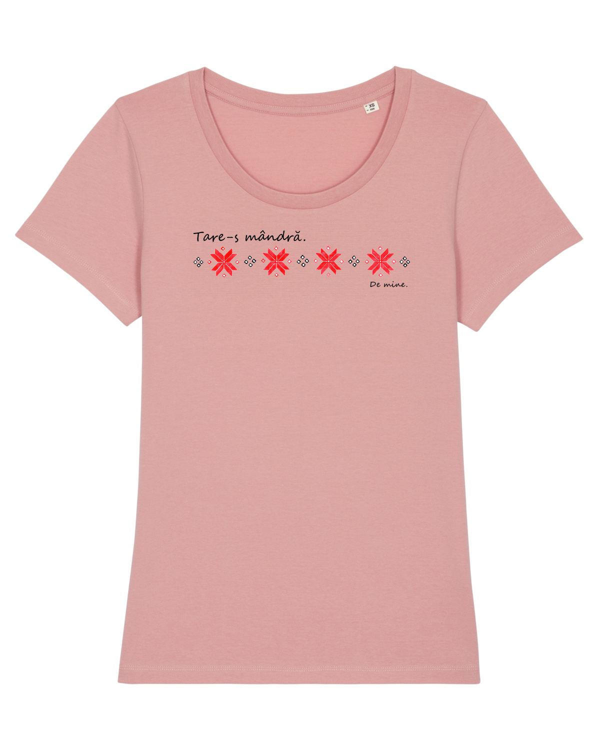 Tricou mânecă scurtă guler larg fitted Damă Expresser Canyon Pink