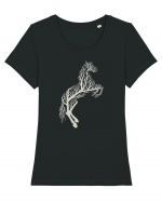 Tree Horse Tricou mânecă scurtă guler larg fitted Damă Expresser