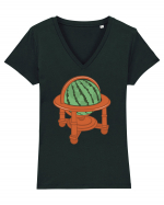 Watermelon Globe Tricou mânecă scurtă guler V Damă Evoker