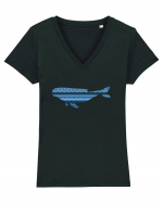 Ceramic Whale Tricou mânecă scurtă guler V Damă Evoker