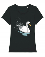 Swan Dandelion Tricou mânecă scurtă guler larg fitted Damă Expresser