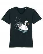 Swan Dandelion Tricou mânecă scurtă guler V Bărbat Presenter