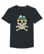 Skull Waterfall Tricou mânecă scurtă guler larg Bărbat Skater