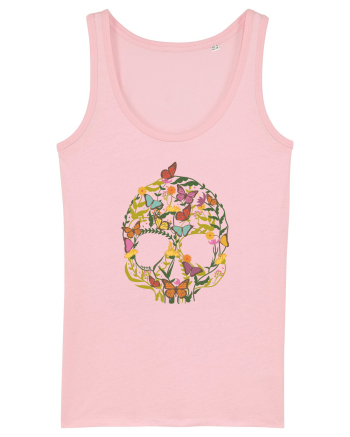 Butterfly Skull Flower Cotton Pink