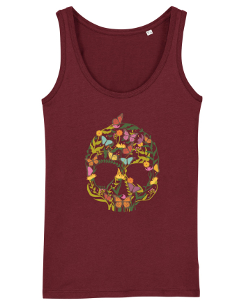 Butterfly Skull Flower Burgundy