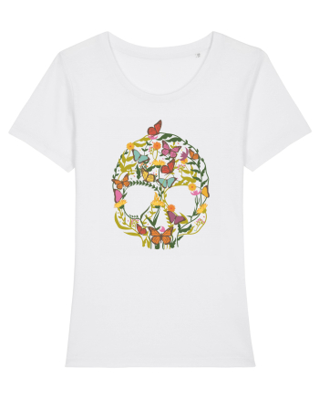 Butterfly Skull Flower White
