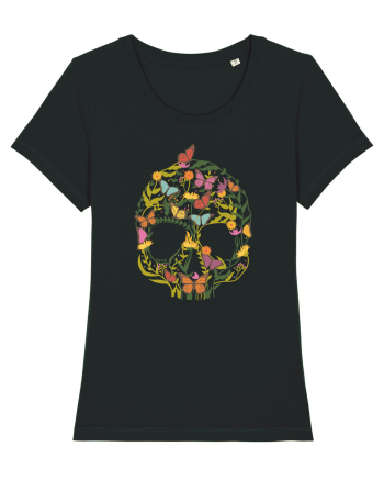 Butterfly Skull Flower Black