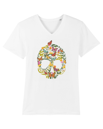 Butterfly Skull Flower White