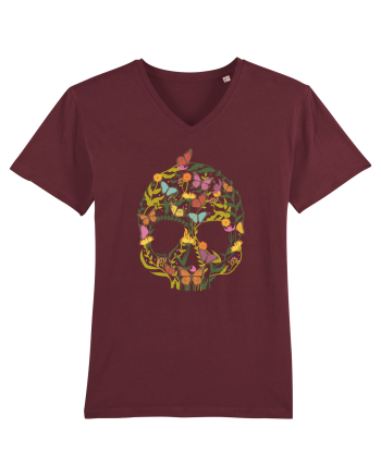 Butterfly Skull Flower Burgundy