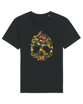 Butterfly Skull Flower Black