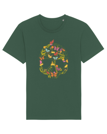 Butterfly Skull Flower Bottle Green