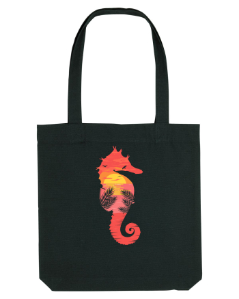 Sea Horse Beach Sunset Black