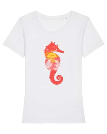 Sea Horse Beach Sunset White