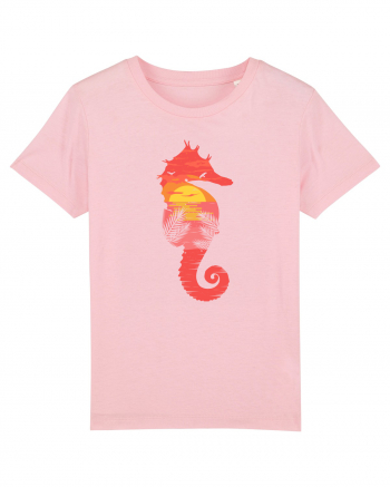 Sea Horse Beach Sunset Cotton Pink