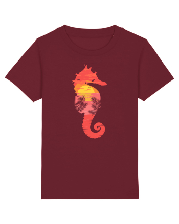 Sea Horse Beach Sunset Burgundy
