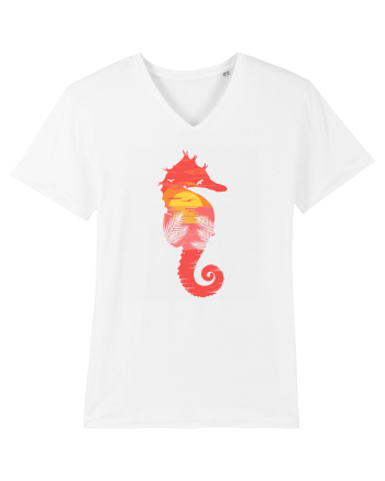 Sea Horse Beach Sunset White
