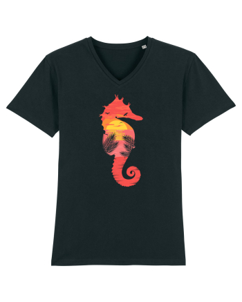 Sea Horse Beach Sunset Black