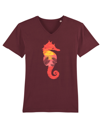Sea Horse Beach Sunset Burgundy