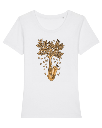 Autumn Saxophone Tree White