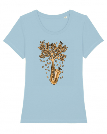 Autumn Saxophone Tree Sky Blue