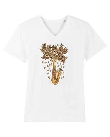 Autumn Saxophone Tree White