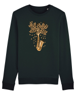 Autumn Saxophone Tree Bluză mânecă lungă Unisex Rise