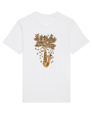 Autumn Saxophone Tree White