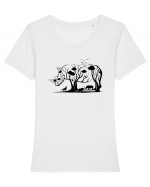 Rhino Tree Tricou mânecă scurtă guler larg fitted Damă Expresser