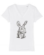 Rabbit Tree Tricou mânecă scurtă guler V Damă Evoker