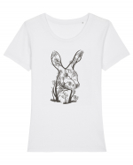 Rabbit Tree Tricou mânecă scurtă guler larg fitted Damă Expresser