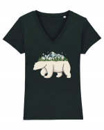 Alaska Pollar Bear Tricou mânecă scurtă guler V Damă Evoker