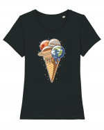 Planet Ice Cream Tricou mânecă scurtă guler larg fitted Damă Expresser