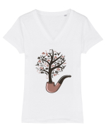 Musical Pipe Tree Tricou mânecă scurtă guler V Damă Evoker