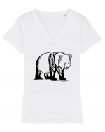 Panda Trees Tricou mânecă scurtă guler V Damă Evoker