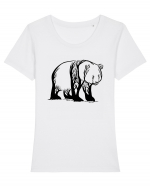 Panda Trees Tricou mânecă scurtă guler larg fitted Damă Expresser