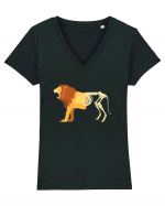 Lion Life Death Tricou mânecă scurtă guler V Damă Evoker