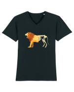 Lion Life Death Tricou mânecă scurtă guler V Bărbat Presenter