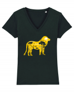 Savanah Lion Tricou mânecă scurtă guler V Damă Evoker