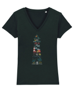 Tropical Lighthouse Tricou mânecă scurtă guler V Damă Evoker