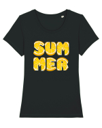 Lemon Summer Tricou mânecă scurtă guler larg fitted Damă Expresser