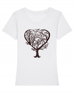 Heart Tree Tricou mânecă scurtă guler larg fitted Damă Expresser