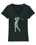 Golf Player Tricou mânecă scurtă guler V Damă Evoker