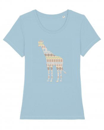 Giraffe Ceramic Ornament Sky Blue